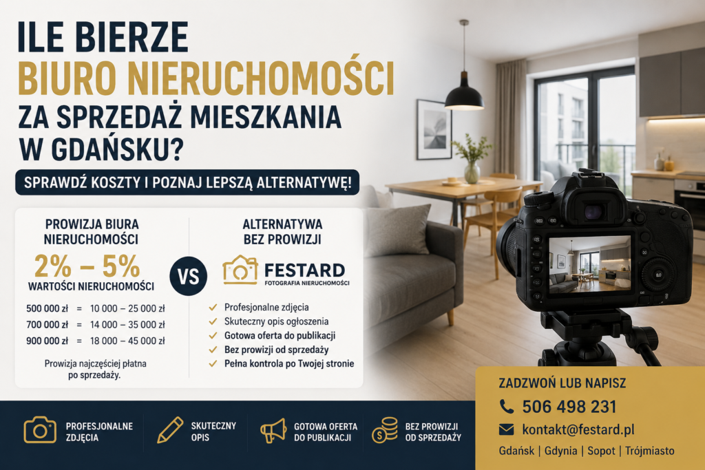 Ile bierze biuro nieruchomości za sprzedaż mieszkania w Gdańsku?