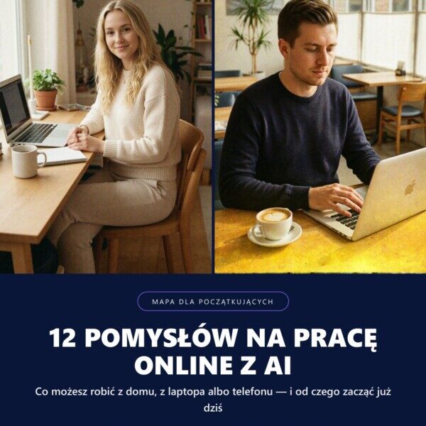 12 pomysłów na pracę online z AI — Mapa dla początkujących