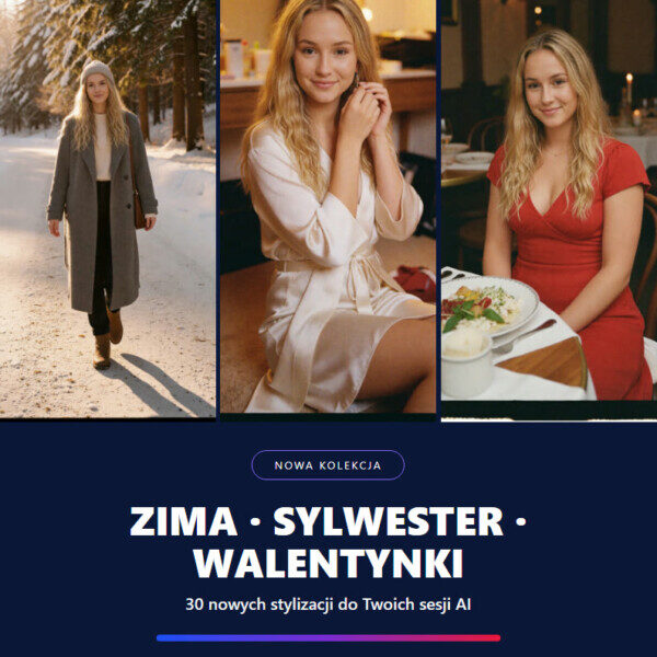 Zima, Sylwester i Walentynki: 30 nowych stylizacji AI